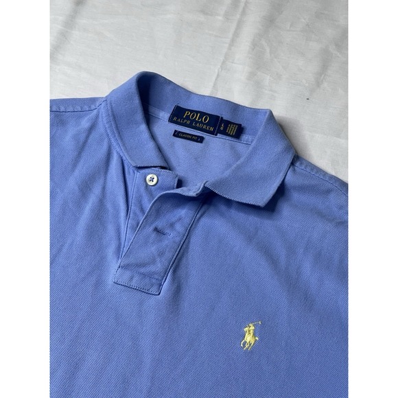 Polo Ralph Lauren Men's Large Cotton Classic Fit Light Blue Short Sleeve Polo - Picture 1 of 8